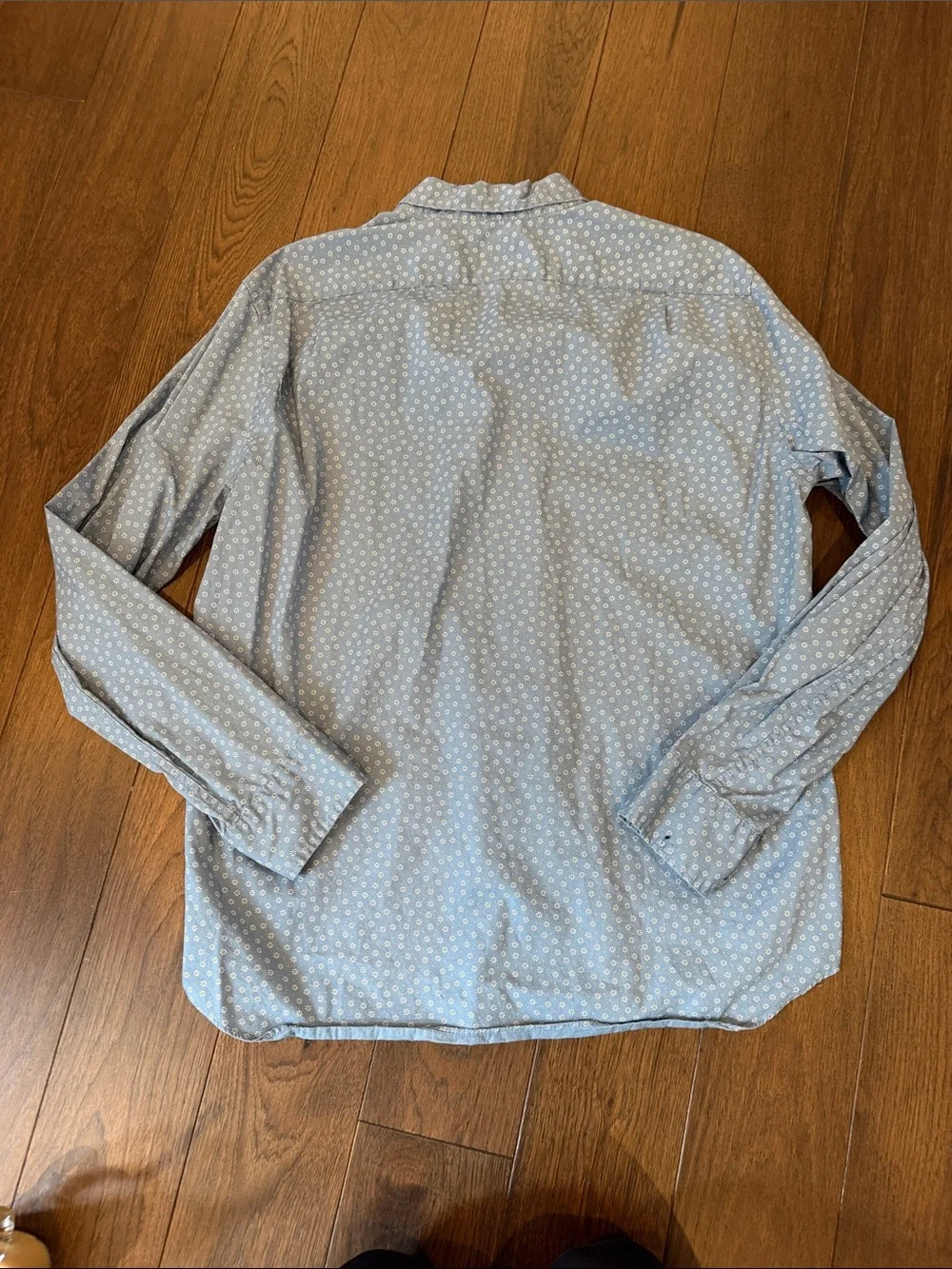 J. Crew Light Blue Floral-Print Button-Down Shirt Size XL Slim Fit - C27-176